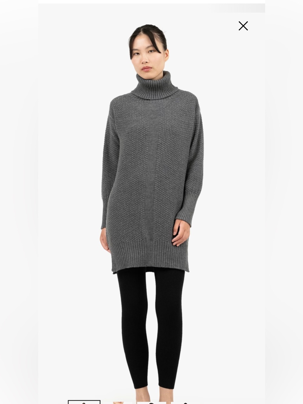 Maison Cashmere Women’s Dalmar Grey Turtleneck Sweater One Size